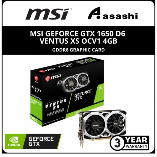 MSI GeForce GTX 1650 D6 VENTUS XS OCV1 4GB GDDR6 Graphic Card