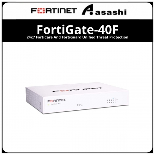 Fortinet FortiGate-40F Hardware plus 24x7 FortiCare and FortiGuard Unified (UTM) Protection (FG-40F-BDL-950-12)