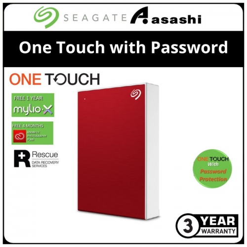 Seagate 2TB One Touch with Password-Red (STKY2000403)