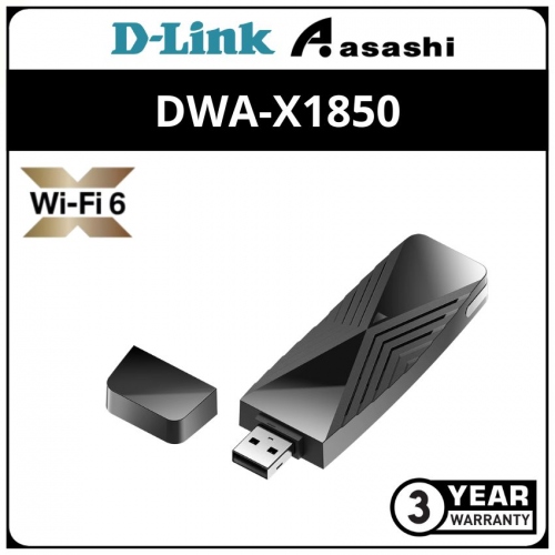 D-Link DWA-X1850 Wireless AX1800 WiFi 6 USB Adapter