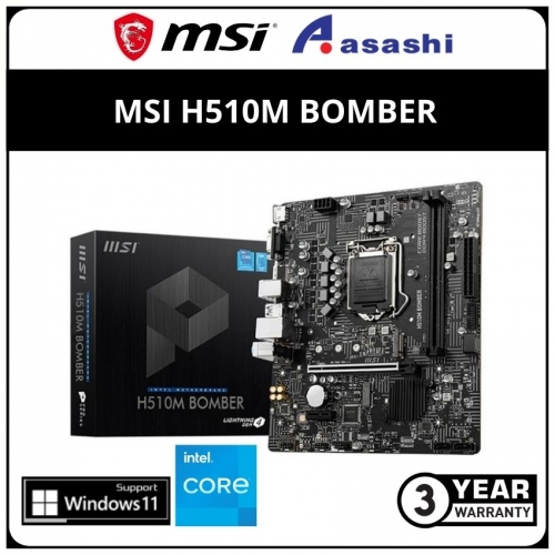 MSI H510M BOMBER (LGA1200) mATX Motherboard (VGA, HDMI, M.2)