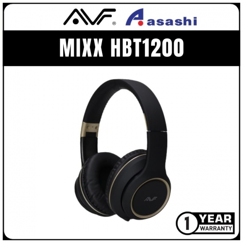 AVF MIXX HBT1200 DeepBass Wireless Headset - Black (6 months Limited Hardware Warranty)