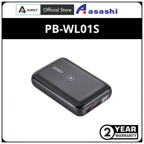 AUKEY PB-WL01S (Black) 10000mAh Basix Pro Mini Wireless Charging Power Bank (20W Power Delivery)