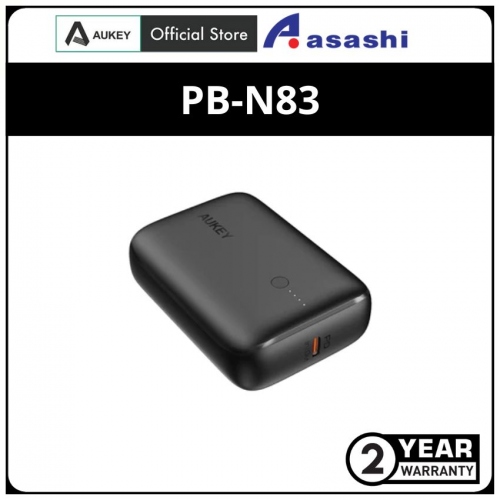 AUKEY PB-N83 18W USB C PD & USB QC3.0 10000mAH Mini Power Bank - BLACK
