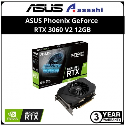 ASUS Phoenix GeForce RTX 3060 V2 12GB GDDR6 Graphic Card (Single Fan) (PH-RTX3060-12G-V2)