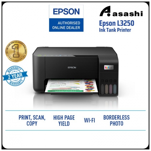 Epson L3250 Ink Tank Print, Scan, Copy & Wifi Printer (Warranty 1Years + 1Years online Register @ 30,000 Pages Printing)
