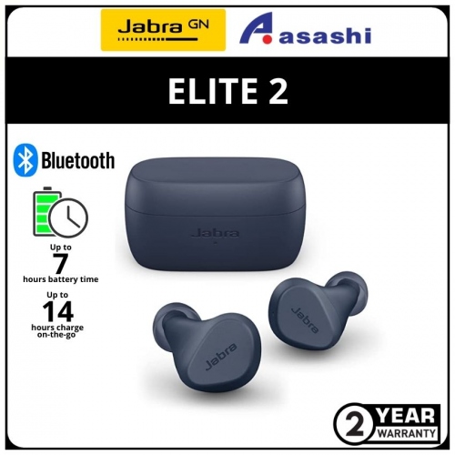 Jabra Elite 2-Navy True Wireless Earbud (2 yrs Limited Hardware Warranty)
