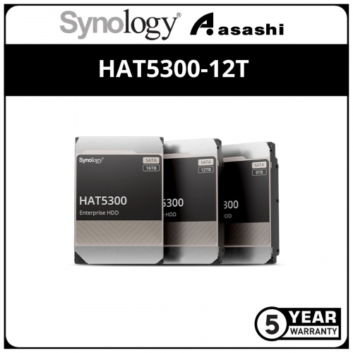 Synology HAT5300-12T Enterprise 12TB HDD SATA III 6Gb/s 512e 7200 RPM 256MB Cache 3.5