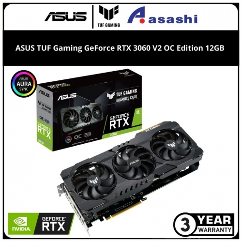 ASUS TUF Gaming GeForce RTX 3060 V2 OC Edition 12GB GDDR6 Graphic Card (TUF-RTX3060-O12G-V2-GAMING)