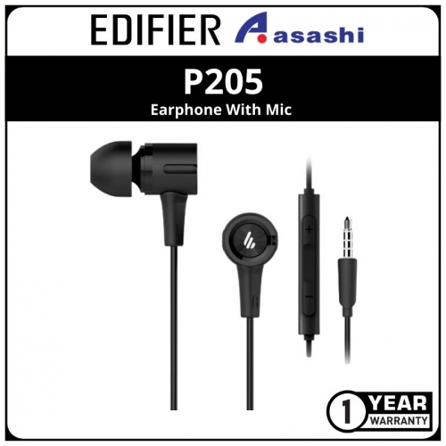Edifier P205-Black Earphone With Mic (1 yrs Limited Hardware Warranty)