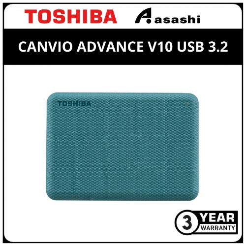 Toshiba Canvio Advance V10 USB 3.2 1TB External HDD Green (HDTCA10AG3AA)