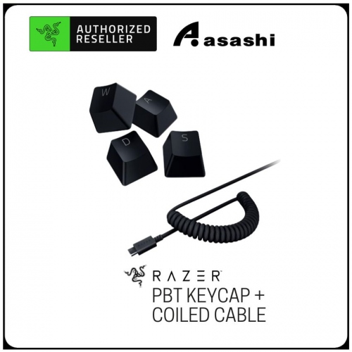 Razer PBT Keycap + Coiled Cable Upgrade Set - Classic Black (RC21-01490800-R3M1)