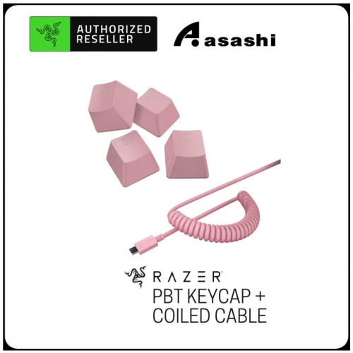 PROMO - Razer PBT Keycap + Coiled Cable Upgrade Set - Quartz Pink (RC21-01491000-R3M1)