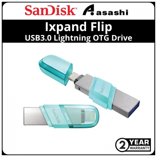Sandisk Ixpand Flip-Green 128GB USB3.0 Lightning OTG Drive - SDIX90N-128G-GN6NJ
