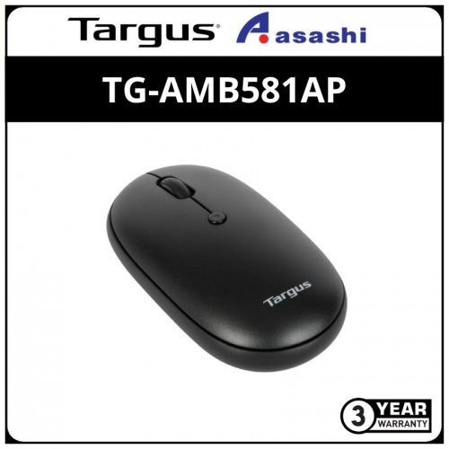 Targus (TG-AMB581-BK) Compact Multi-Device Dual Mode Antimicrobial 2.4GHz + Bluetooth 5.0 Wireless Mouse (3 yrs Manufacturer Warranty)