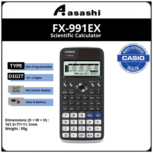 Casio FX-991EX Scientific Calculator (12months + 6months e-warrany) MUST KEEP BOX FOR WARRANTY