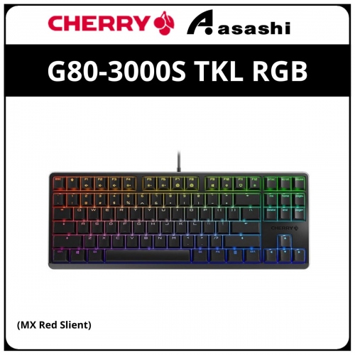CHERRY G80-3000S TKL RGB Mechanical Gaming Keyboard - Black (MX Red Slient)