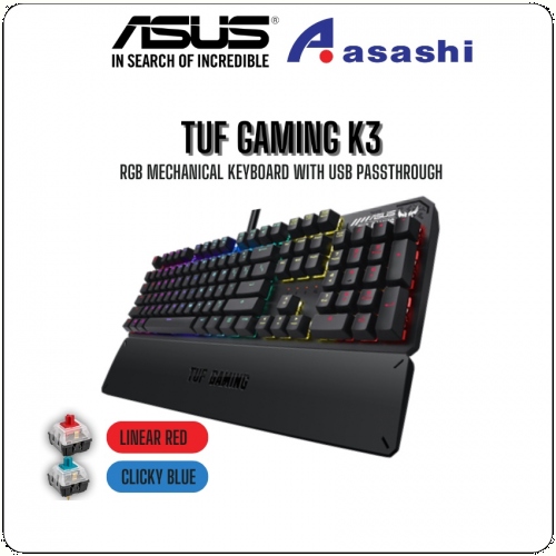 ASUS TUF GAMING K3 RGB Mechanical Gaming Keyboard - Blue Switch