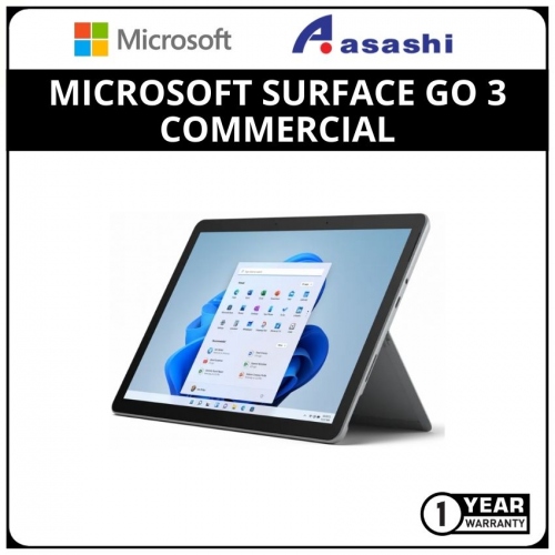 Microsoft Surface Go 3 Commercial-8V8-00009-(Intel Pentium Pentium G 6500Y/4GB RAM/64GB eMMC/10.5” FHD PixelSense™ Display Touch/Intel UHD 615/Win11 Pro/1 Year/Black)