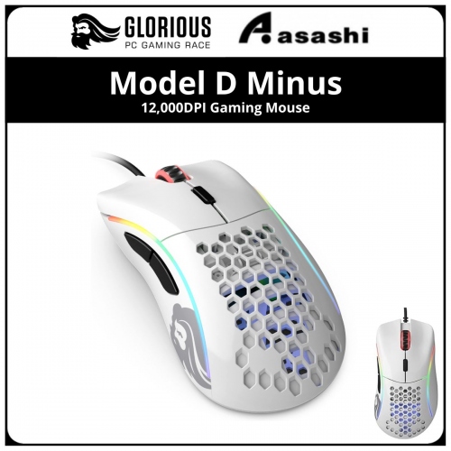Glorious Model D Minus 12,000DPI Gaming Mouse - (Glossy White)