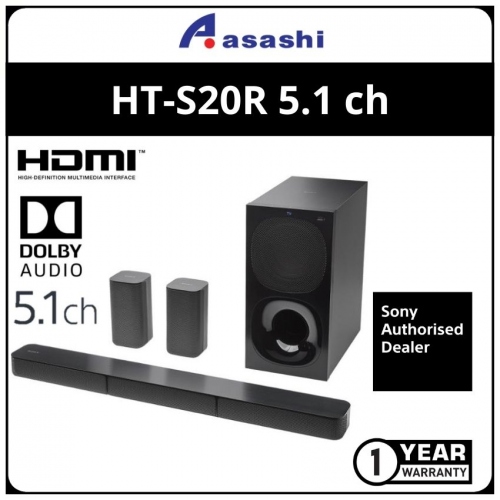 Sony HT-S20R 5.1 ch Home Cinema Soundbar System with Bluetooth (1 yr Manufacturer Warranty)