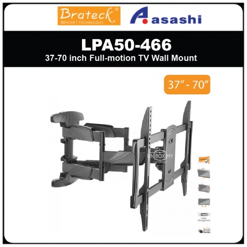 Brateck LPA50-466 37-70 inch Full-motion TV Wall Mount - Support Both Flat and Curved LED TV