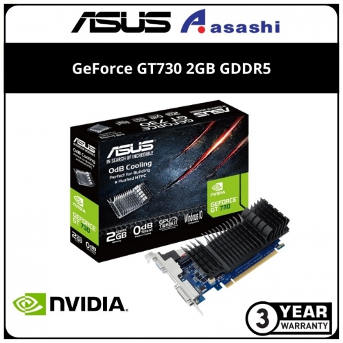 ASUS GeForce GT730 2GB GDDR5 Low Profile Graphics Card (Fanless)
