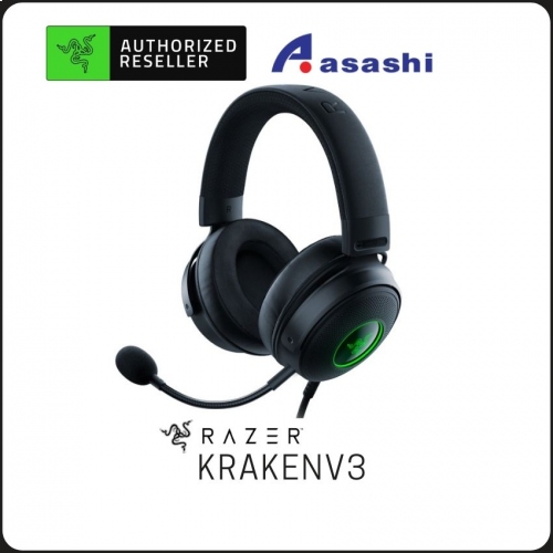 Razer Kraken V3 (USB connection, Triforce Tit.Drivers, Hyperclear Mic, THX Spatial, On-headset Controls, Chroma RGB) RZ04-03770200-R3M1