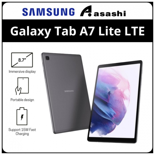 Samsung Galaxy Tab A7 Lite LTE (3GB+32GB) WiFi 8.7-in Tablet Grey (SM-T225NZAAXME )