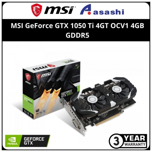 MSI GeForce GTX 1050 Ti 4GT OCV1 4GB GDDR5 Graphic Card