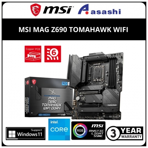 MSI MAG Z690 TOMAHAWK WIFI DDR4 (LGA1700) ATX Motherboard