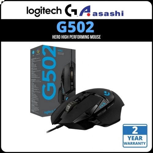 PROMO - Logitech G502 HERO High Performance Wired Gaming Mouse/HERO 25K Sensor 910-005472