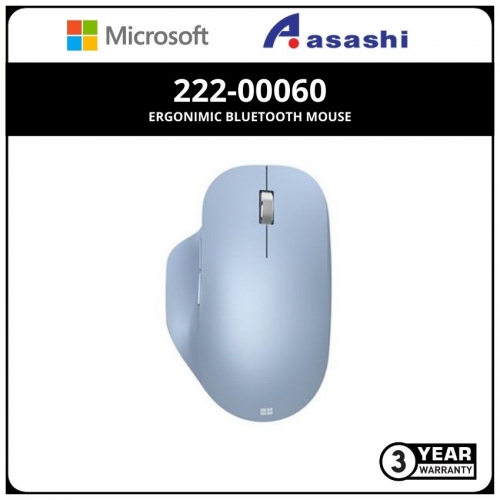 Microsoft 222-00060 Ergonomic Bluetooth Mouse - Pastel Blue (3 yrs Limited Hardware Warranty)