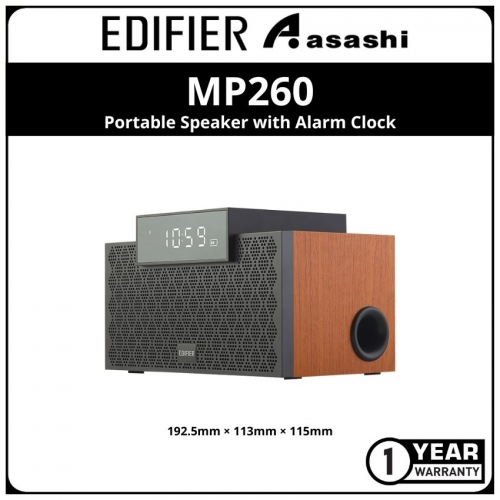 Edifier MP260 Portable Speaker with Alarm Clock - Wood Brown (1 yrs Limited Hardware Warranty)