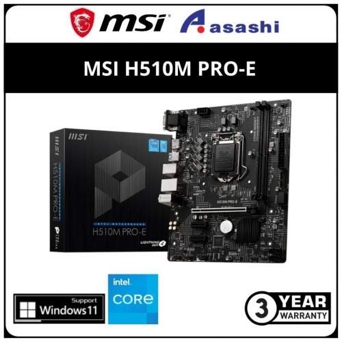 MSI H510M PRO-E (LGA1200) mATX Motherboard (VGA, HDMI)
