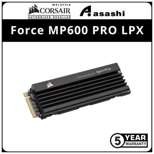 Corsair Force MP600 PRO LPX 1TB M.2 2280 PCIE Gen4 x4 NVMe SSD - CSSD-F1000GBMP600PLP (Up to 7100MB/s Read & 5800MB/s Write)