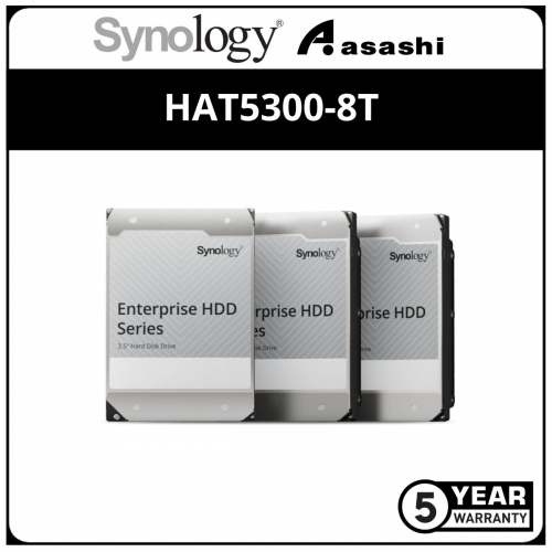 Synology HAT5300-8T Enterprise 8TB HDD SATA III 6Gb/s 512e 7200 RPM 512MB Cache 3.5