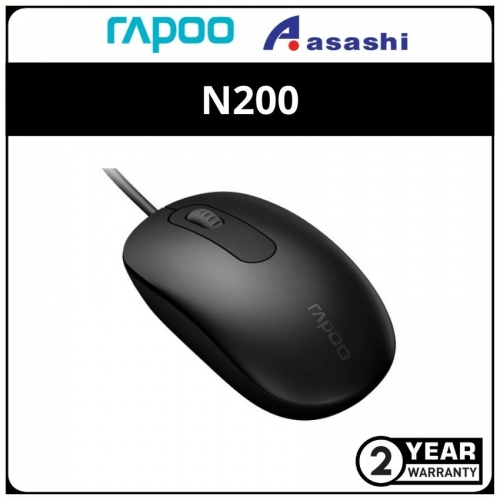 Rapoo N200 Wired Optical Mouse - 2Y