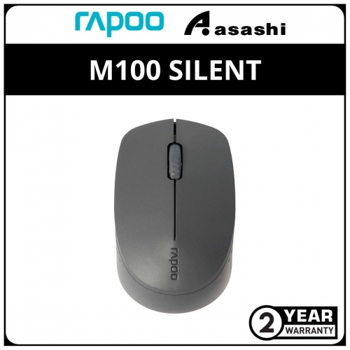 Rapoo M100 Silent (Dark Gray) Multi-Mode Wireless Bluetooth 3.0/ 4.0/ wireless 2.4GHz Mouse - 2Y