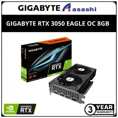 GIGABYTE GeForce RTX 3050 EAGLE OC 8GB GDDR6 Graphic Card (GV-N3050EAGLE OC-8GD)