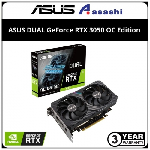 ASUS DUAL GeForce RTX 3050 OC Edition 8GB GDDR6 Graphic Card (DUAL-RTX3050-O8G-V2)