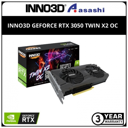 INNO3D GeForce RTX 3050 TWIN X2 OC 8GB GDDR6 Graphic Card