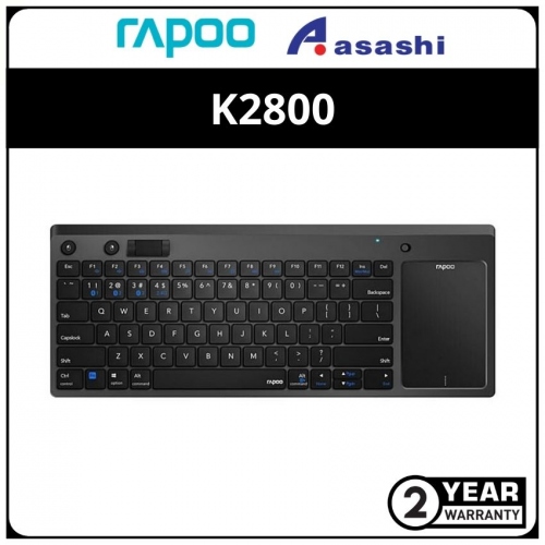 Rapoo K2800 Wireless Multimedia Keyboard with Integrated Touchpad - 2Y
