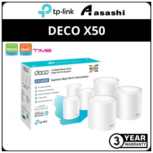 TP-Link Deco X50(3 Packs) AX3000 Whole Home Mesh WiFi6 System