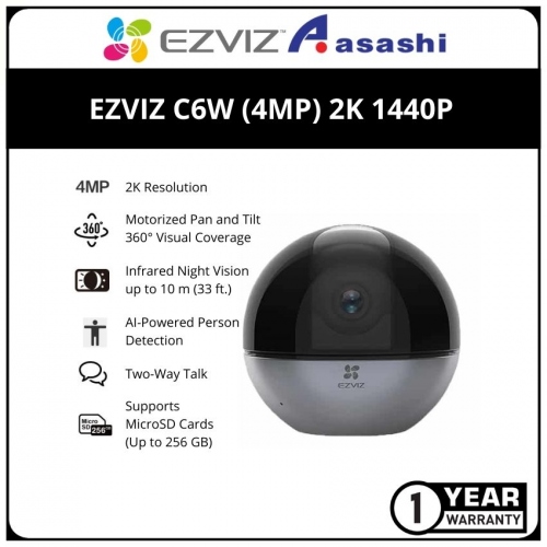 EZVIZ C6W (4MP) 2K 1440P Pan and Tilt Wireless Indoor PT CCTV IP Camera