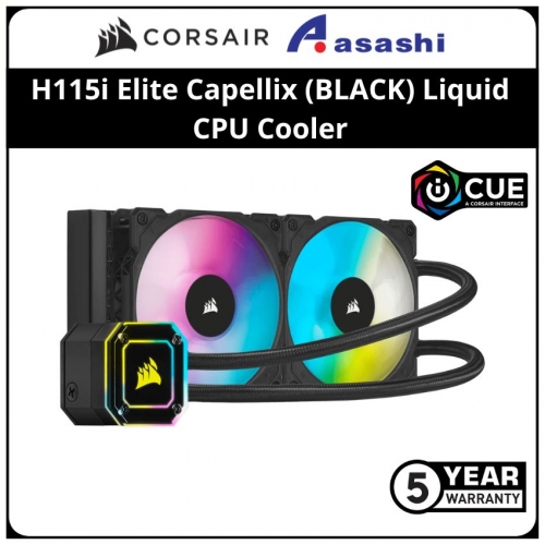 Corsair iCUE H115i Elite Capellix (BLACK) 280mm Liquid CPU Cooler