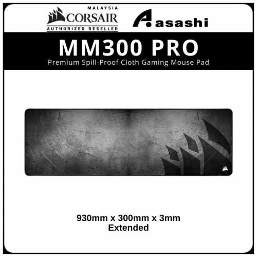 Corsair MM300 PRO Premium Spill-Proof Cloth Gaming Mouse Pad - Extended (930mm x 300mm x 3mm)