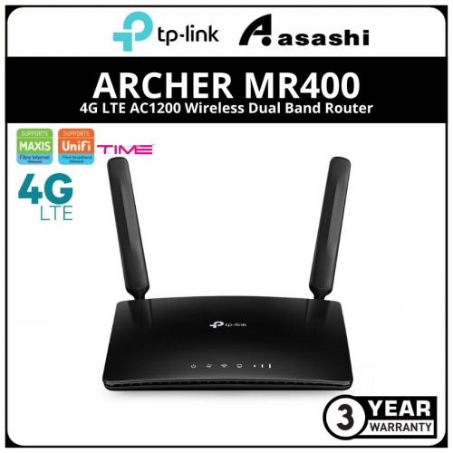 TP-Link Archer MR400 4G LTE AC1200 Wireless Dual Band Router