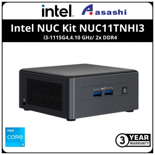 Intel NUC Kit NUC11TNHI3 Mini PC - (i3-1115G4,4.10 GHz/ 2x DDR4/ 2.5