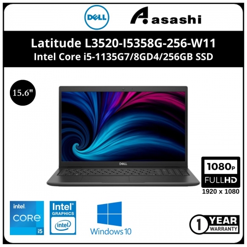 Dell Latitude L3520-I5358G-256-W11 Commercial Notebook (i5-1135G7/8GD4/256GB SSD/15.6